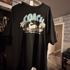 Brand New Coach Mens Whale Washed Out Black Organic Cotton T Shirt Size L